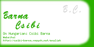 barna csibi business card